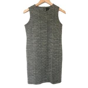 MERCER & MADISON Gray Knit Scoop Neck Tweed Sleeveless Sheath Dress SMALL